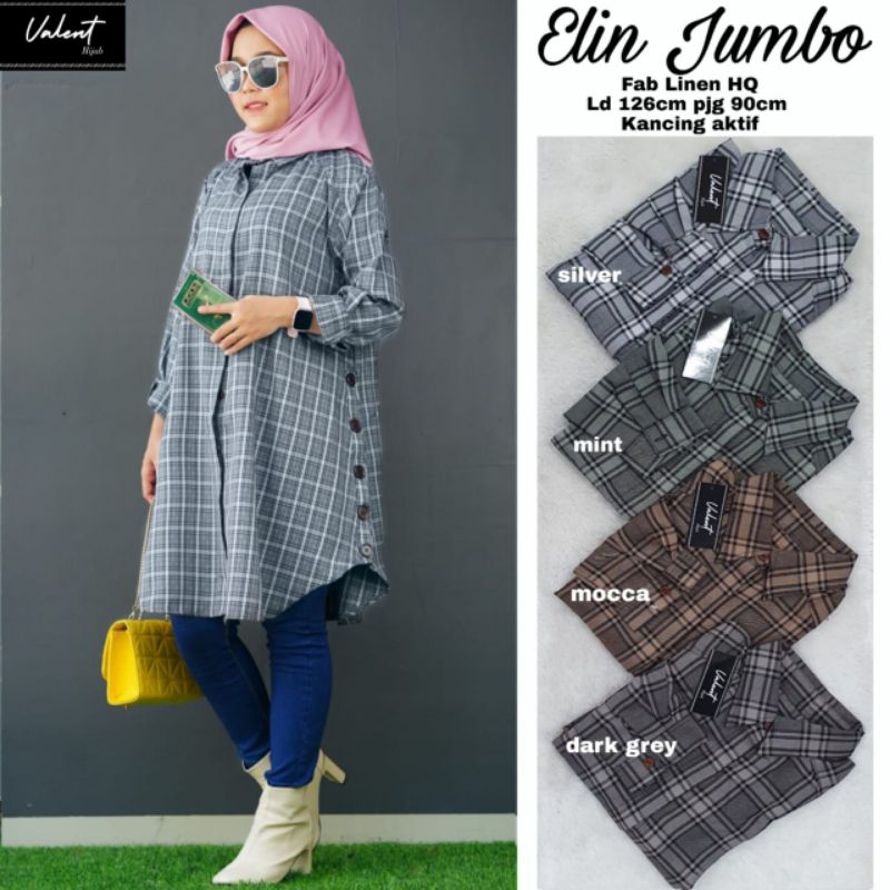 Elin jumbo  Terbaru Tunik Wanita Tunik Dewasa Tunik ini Murah Tunik polos Tunik motif garis garis Tu