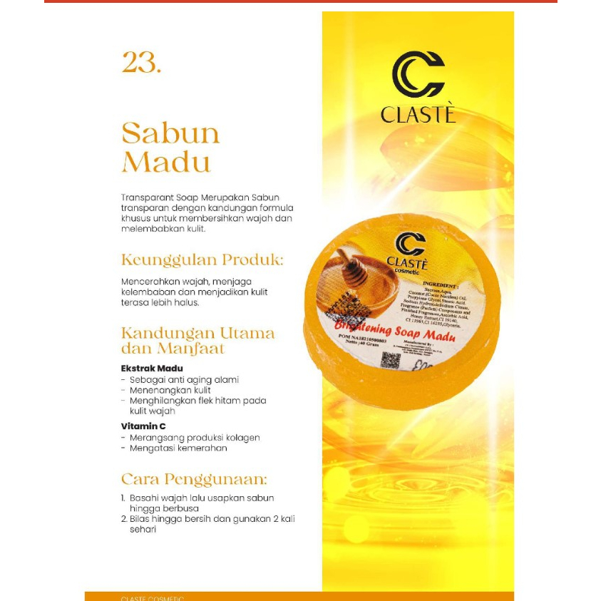 SABUN MADU / HONEY SOAP CLASTE//READY STOCk