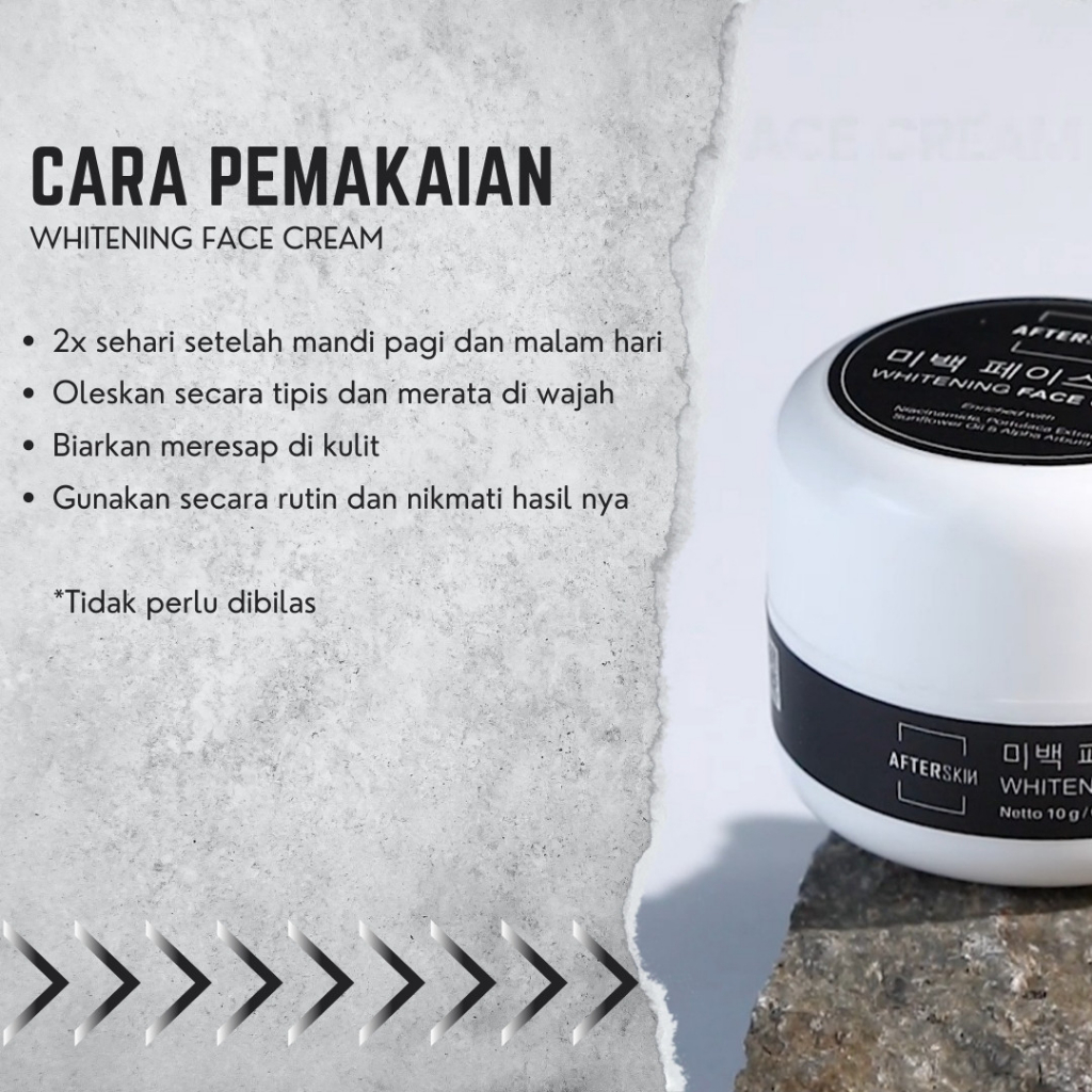 AFTERSKIN WHITENING FACE CREAM ALA KOREA BPOM HALAL