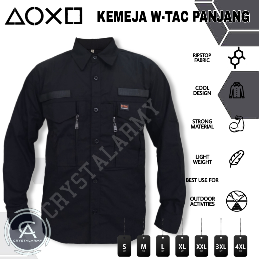 Kemeja Tactical W-TAC tangan Panjang Big Size/Baju Tactical/kemeja Lapangan PDL