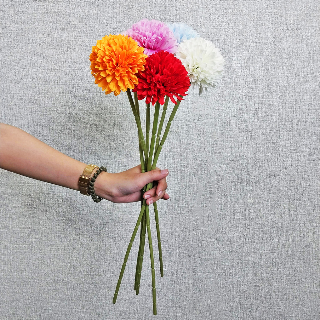 Bunga Dandelion Plastik Bunga Hias Palsu Dekorasi Pesta Artificial Flower PomPom Mum Satu7an PBP121