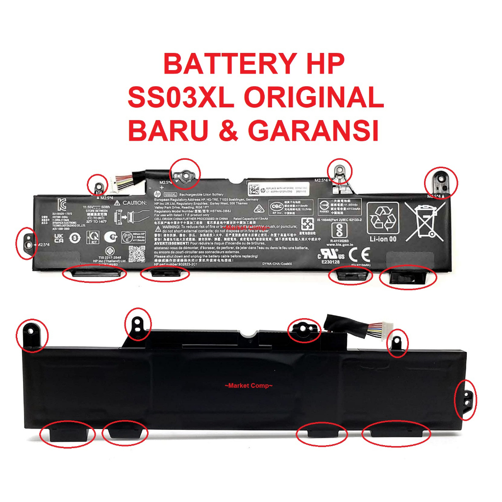 Original Battery Baterai Notebook Laptop HP MT44 MT45 Mobile Thin Client SS03 SS03XL SS03050XL HSTNN