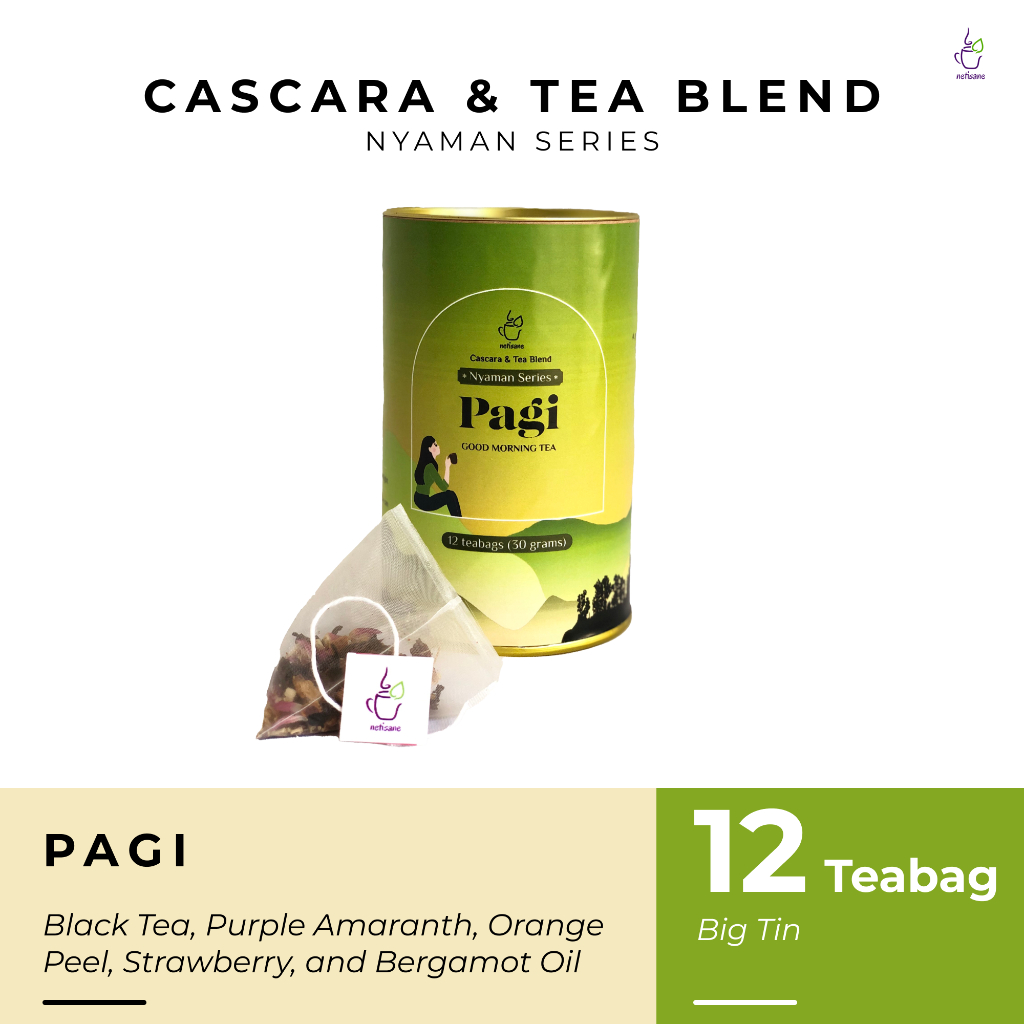 

Netisane Pagi (Black Tea, Orange Peel, Strawberry, Lemongrass, Purple Amaranth, dan Bergamot Extract) | Netisane Cascara Blend | Artisan Tea / Teh Herbal | Big Tin