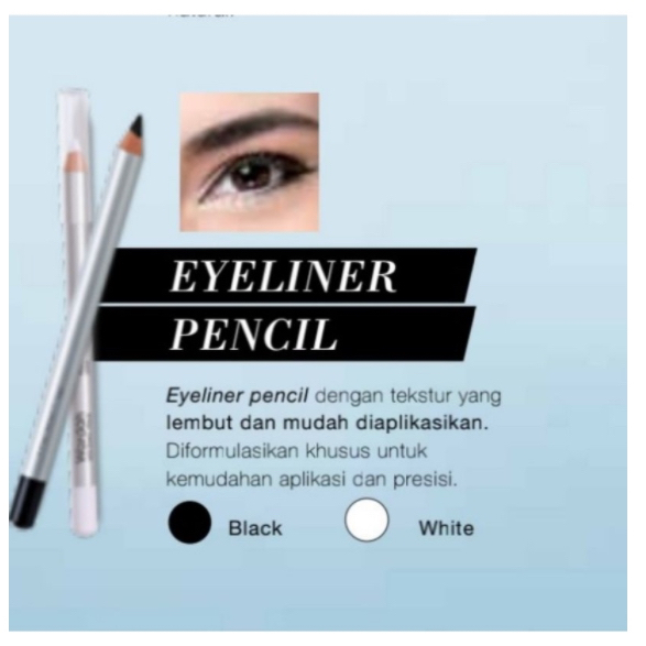 WARDAH Eyeliner Pencil Indonesia / 1.14g / Aplikator Persisi Hitam Intense Waterproof / Tekstur Lembut Tahan Lama Natural / Wanra Shade Black White Hitam Putih / Cosmetic Makeup Eyes Make Up Series / Pensil Pen Spidol Eye Liner Eyebrow Brow / EyeXpert