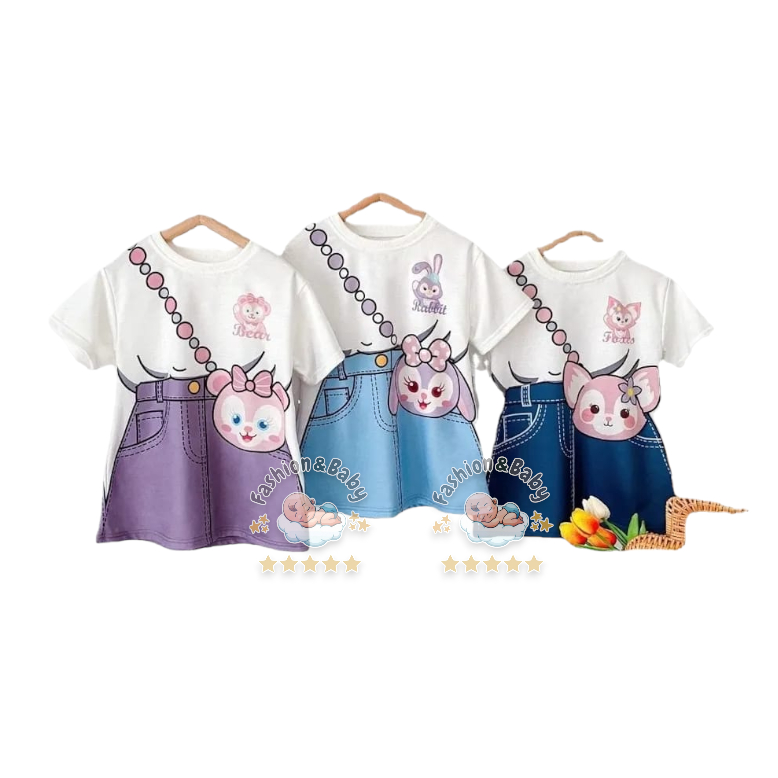 Rok kartun Rabbit // kaos Dress Anak 0-4th