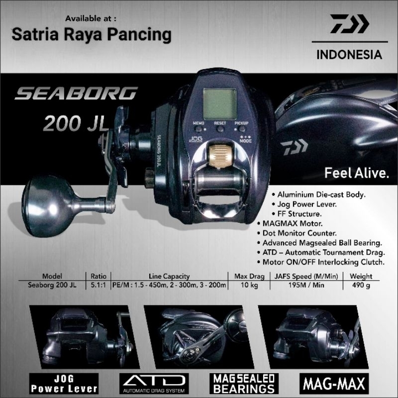 REEL OH ELECTRIC DAIWA 22 SEABORG 200JL