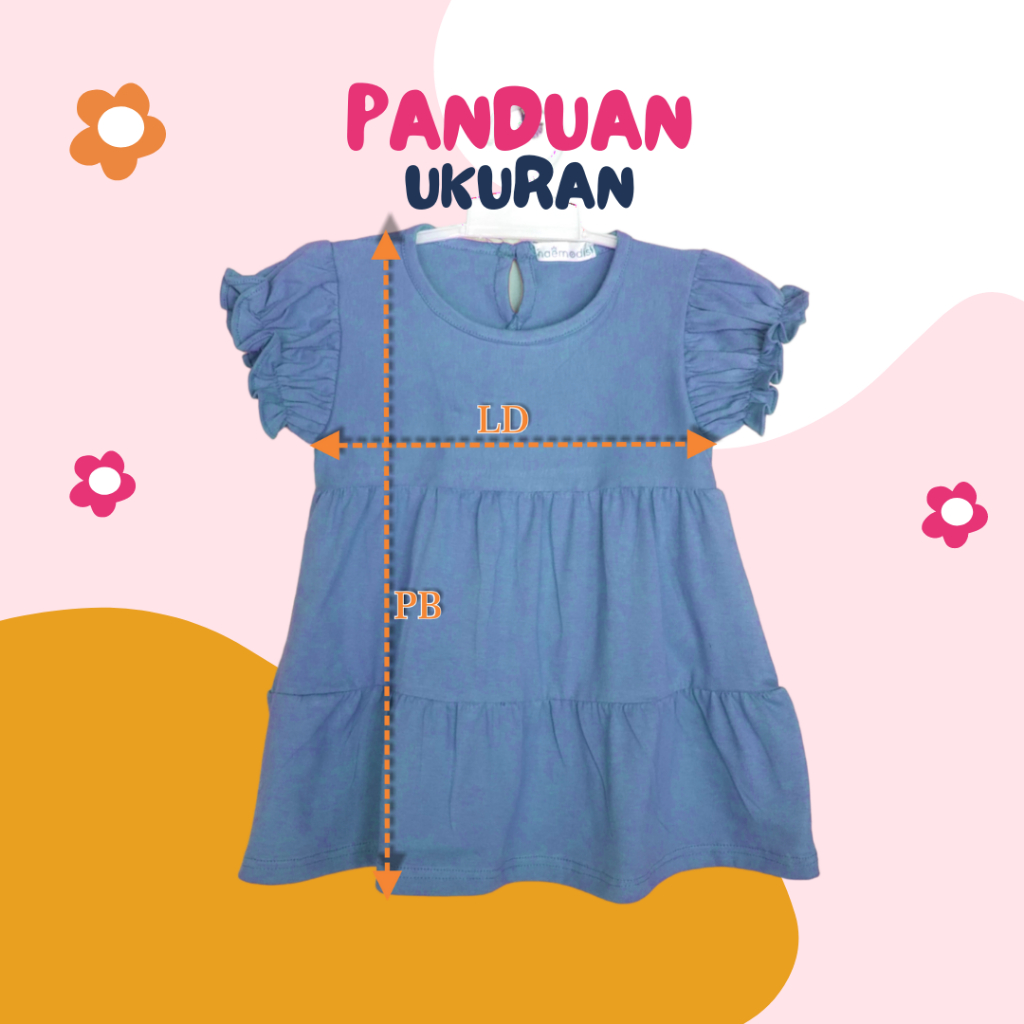 Dress Anak Perempuan Mixue  Ruffle Susun Usia 1-5 Tahun By Naemodis