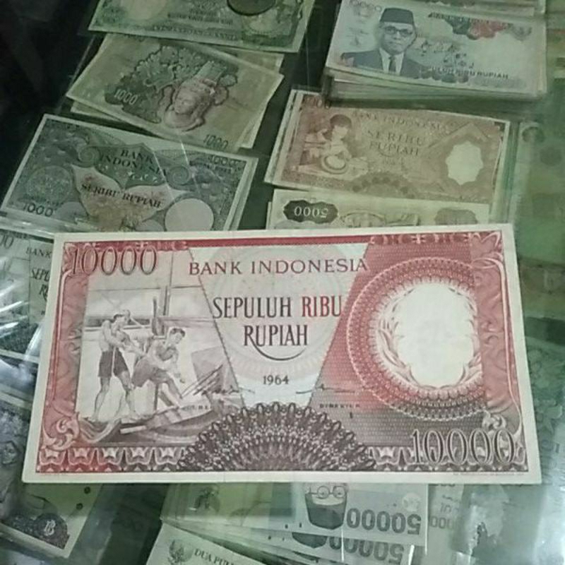 Uang kuno 10000 rupiah 1964