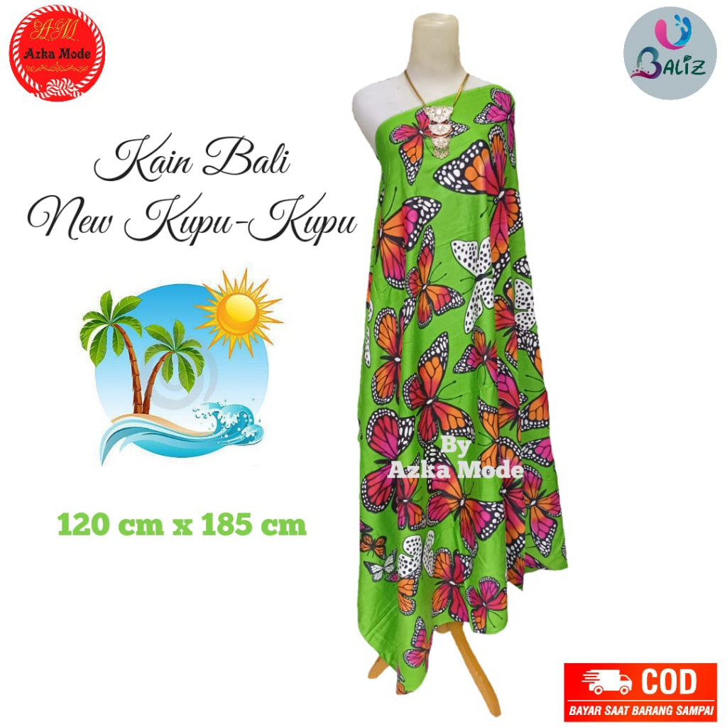 Kain Bali-Sarung Bali-Kain Pantai motif Kupu-Kupu Kecil Jumbo Premium - Lalakushop 185x120cm Tebal-a