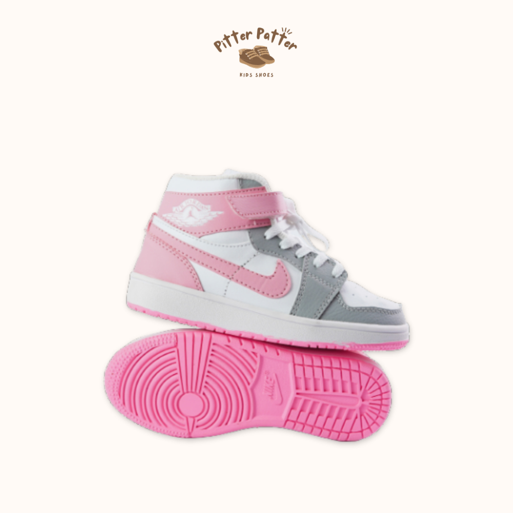 Pitter Patter | Sepatu Sneaker Anak Putih Abu Pink | Nike Air Jordan-03
