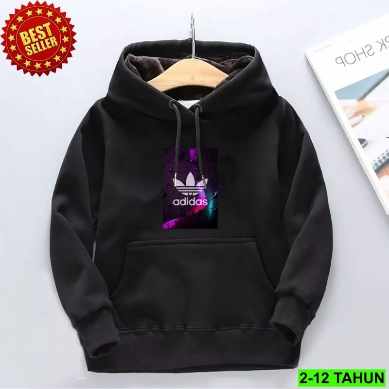 jaket hoodie anak warna hitam usia 2 - 12 tahun sweater distro switer anak laki laki perempuan hitam
