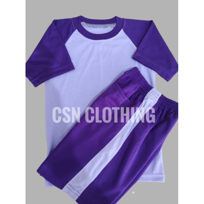 RB seragam kaos olahraga tk paud warna ungu tua dan muda seragam olahraga tk paud stelan olahraga