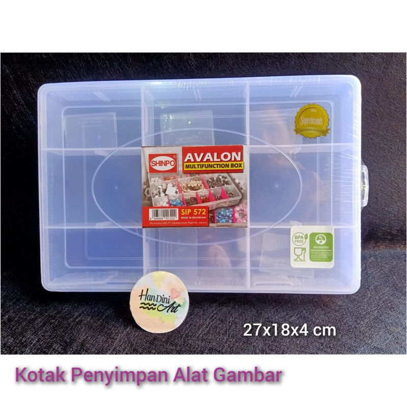 

Kotak Peralatan Menggambar Transparan Sekat Bisa Disesuaikan Box Penyimpanan Handini Art