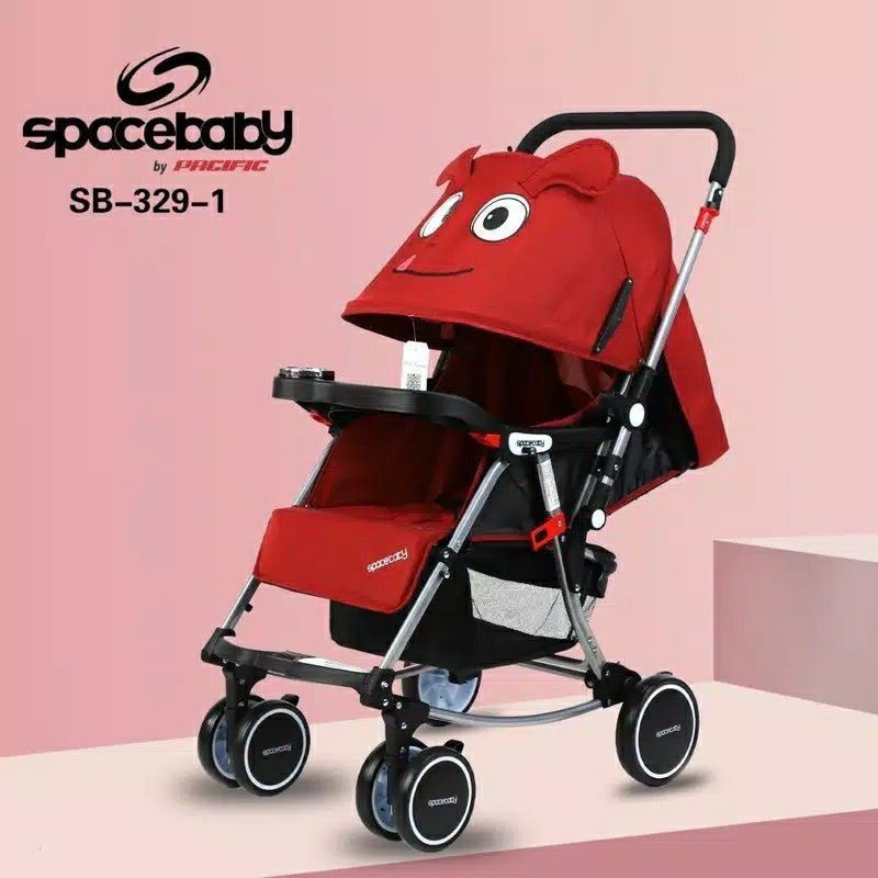 Makassar  Stroller Spacebaby 329-1 Kereta Dorong Ayun Multifungsi Bayi