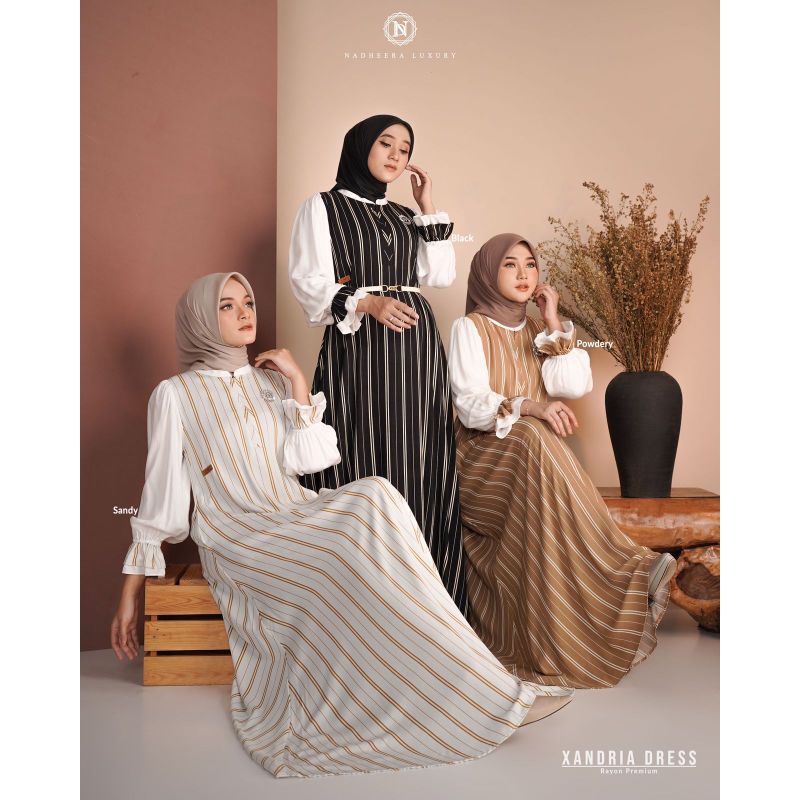 xandria dress nadheera luxury gamis salur cantik