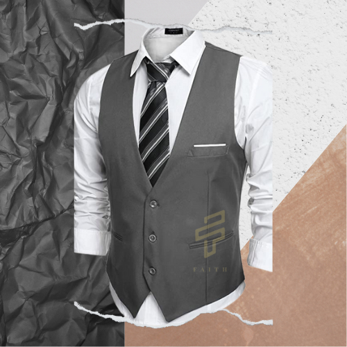 Faith - Rompi Jas Dewasa Warna Abu Tua Rompi Jas Pria Dewasa Vest Pria Rompi Pria