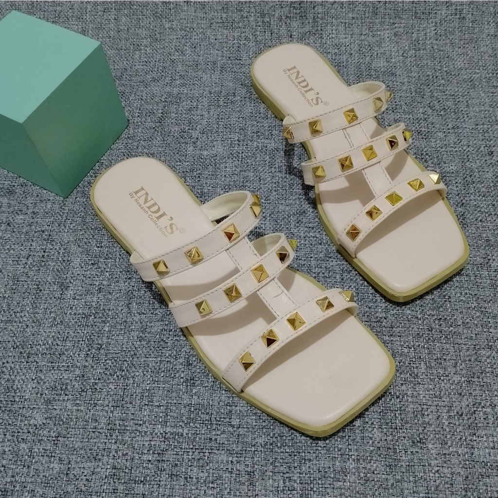 Sandal Flat Wanita Kekinian Sendal Wanita Teplek NESANH - TEAL