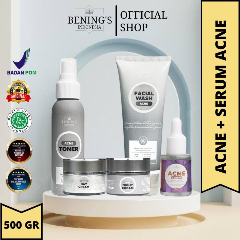 BENING'S SKINCARE DOCTOR OKY PRATAMA PAKET ACNE DAN SERUM ACNE JERAWAT