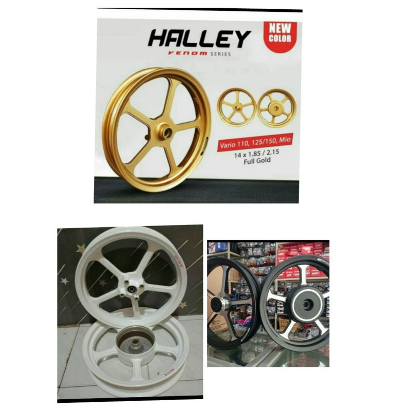 VELG RECING ROSSI VENOM HALLEY VARIO 110/BEAT/SCOOPY UK 185/215-14 GOLD