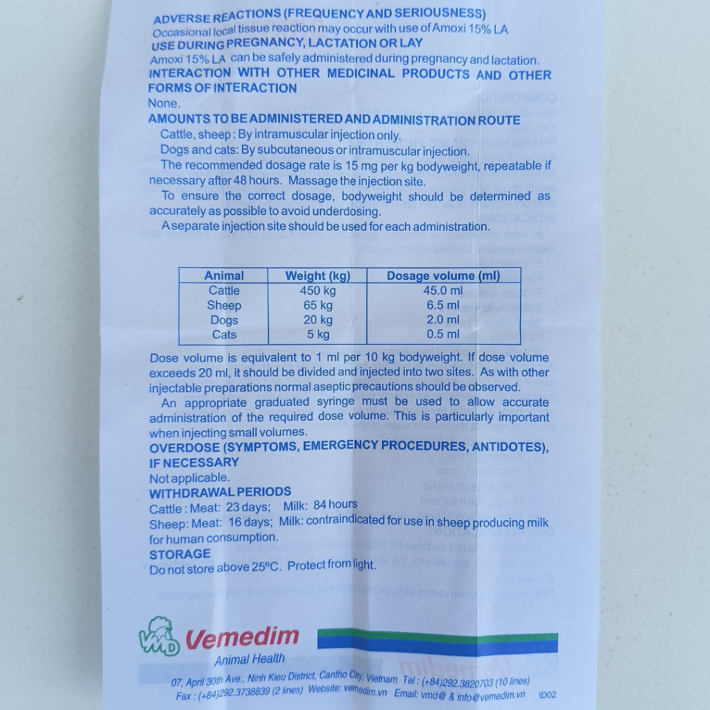 AMOXI 15% LA Vemedim 100 ml | Antibiotik Infeksi Saluran Pernapasan Pencernaan &amp; Infeksi Bakteri Lainnya | Like SK Amox Pantex Amoxy Longamox Intramox