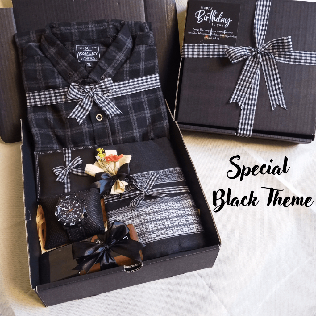 HAMPERS KADO COWOK SPECIAL BLACK THEME KADO ULANG TAHUN/ KADO VALENTINE DAYS/ KADO LEBARAN/ KADO ANNIVERSARY