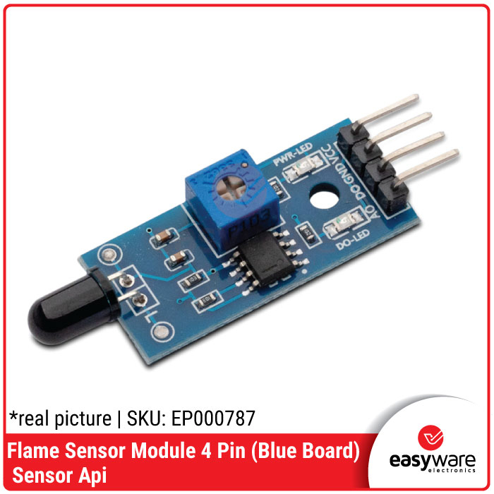 Flame Sensor Module 4 Pin for Arduino Sensor Api 4P Blue Board