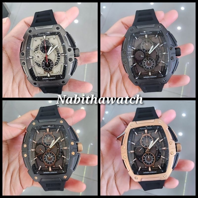 Jam Tangan Pria Alexandre Christie Green Ocean AC6629 New 6629 Original Garansi Resmi