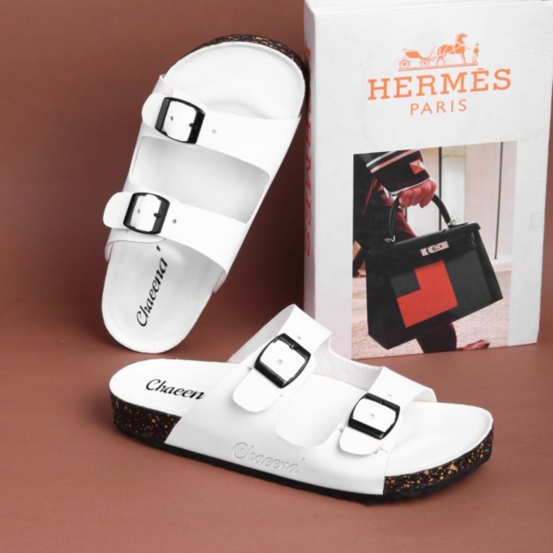 Sandal SlideSandal Selop PriaSandal UnisexSandal Briken Pria-Wanita b2 putih