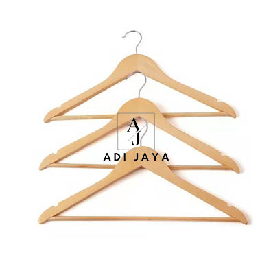 HANGER KAYU BAJU DEWASA + PALANG PREMIUM PAKET BESAR 140 PCS