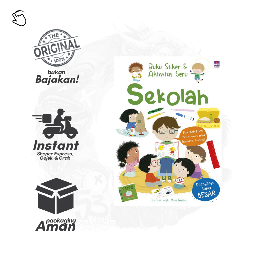 Gramedia Bali - Buku Stiker dan Aktivitas Seru: Sekolah