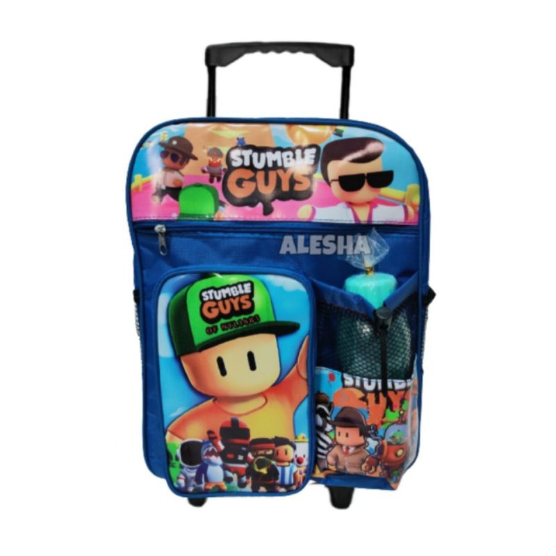 DB PREMIUM Tas Ransel Trolly Anak TK SD Stumble Guys Free Botol Minum