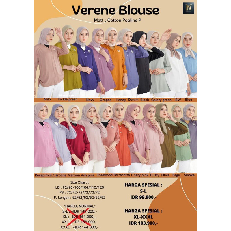 TEBUS MURAH✅ COD✅ NEW VERENE BLOUSE ORIGINAL BY NADHEERA LUXURY