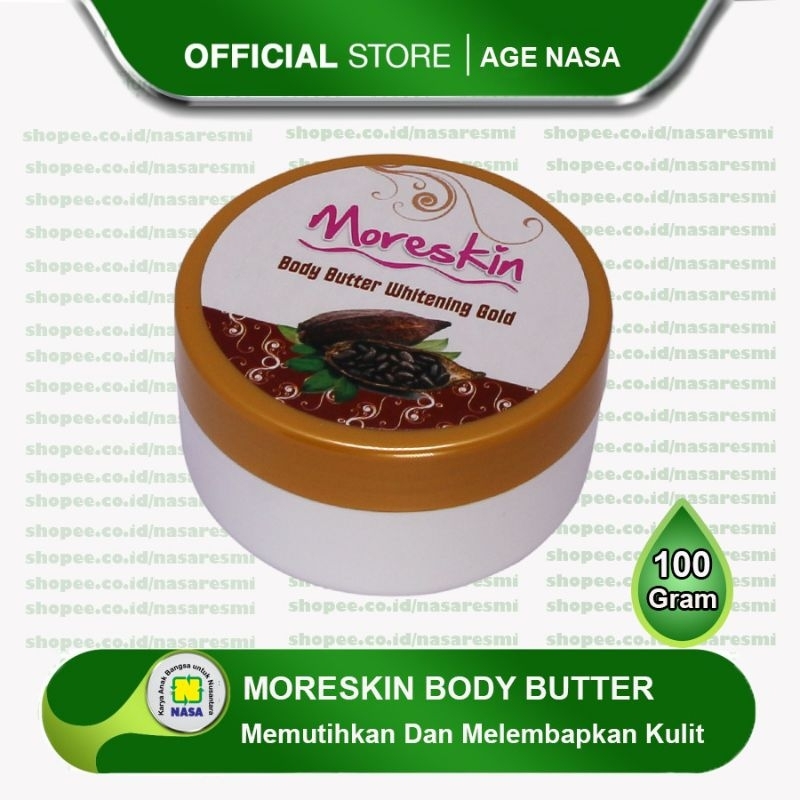[COD] Pemutih Badan MORESKIN BODY BUTTER & WHITENING GOLD Nasa - Lulur Badan - Agen Nasa Resmi