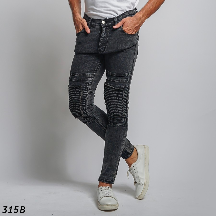 SKINNY JEANS BIKERS PATCH BLACK ACID PRIA PULL&amp;BEAR SOFT JEANS