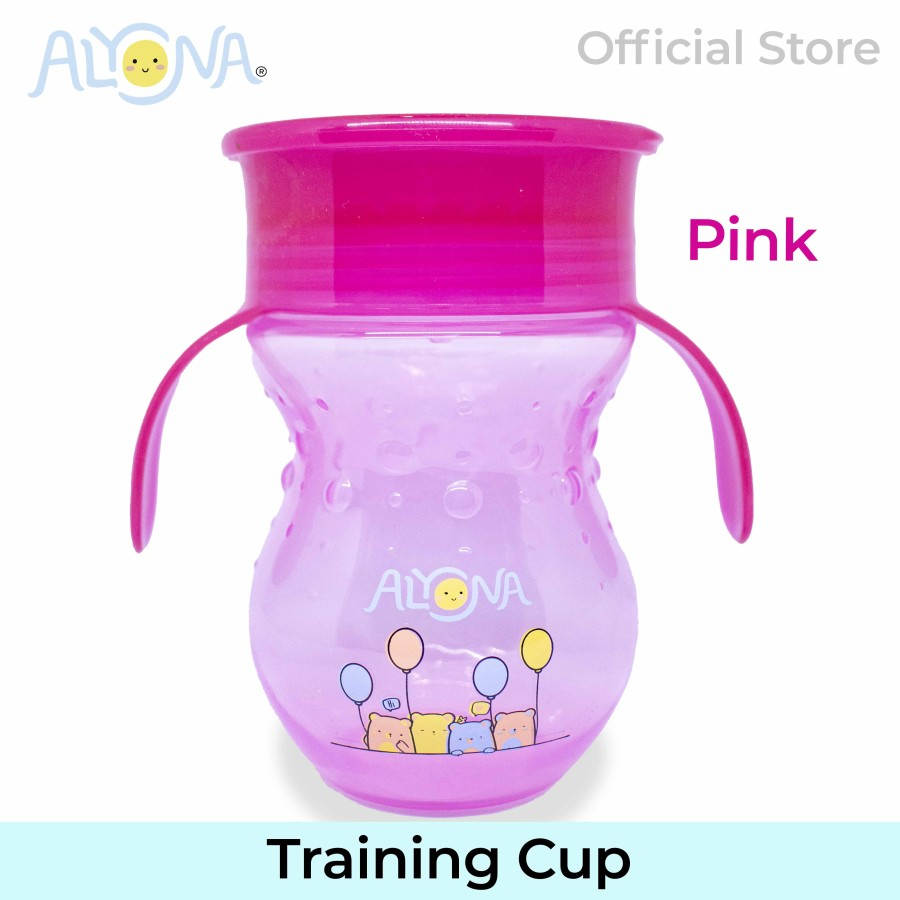 Ktmstore Training Cup 360 Sipper Cup handle botol minum anak Biru ALyona AL-005