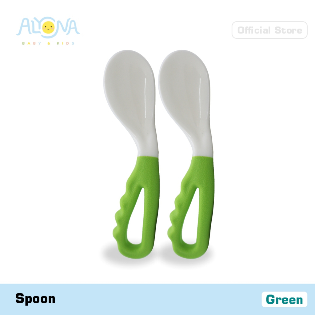 Ktmstore Feeding Spoon 2 pc sendok makan bayi alat makan learning Alyona AL-006