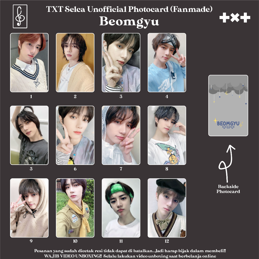 [SELCA BEOMGYU] PHOTOCARD SELCA BOYFRIEND MATERIAL DECO FANMADE