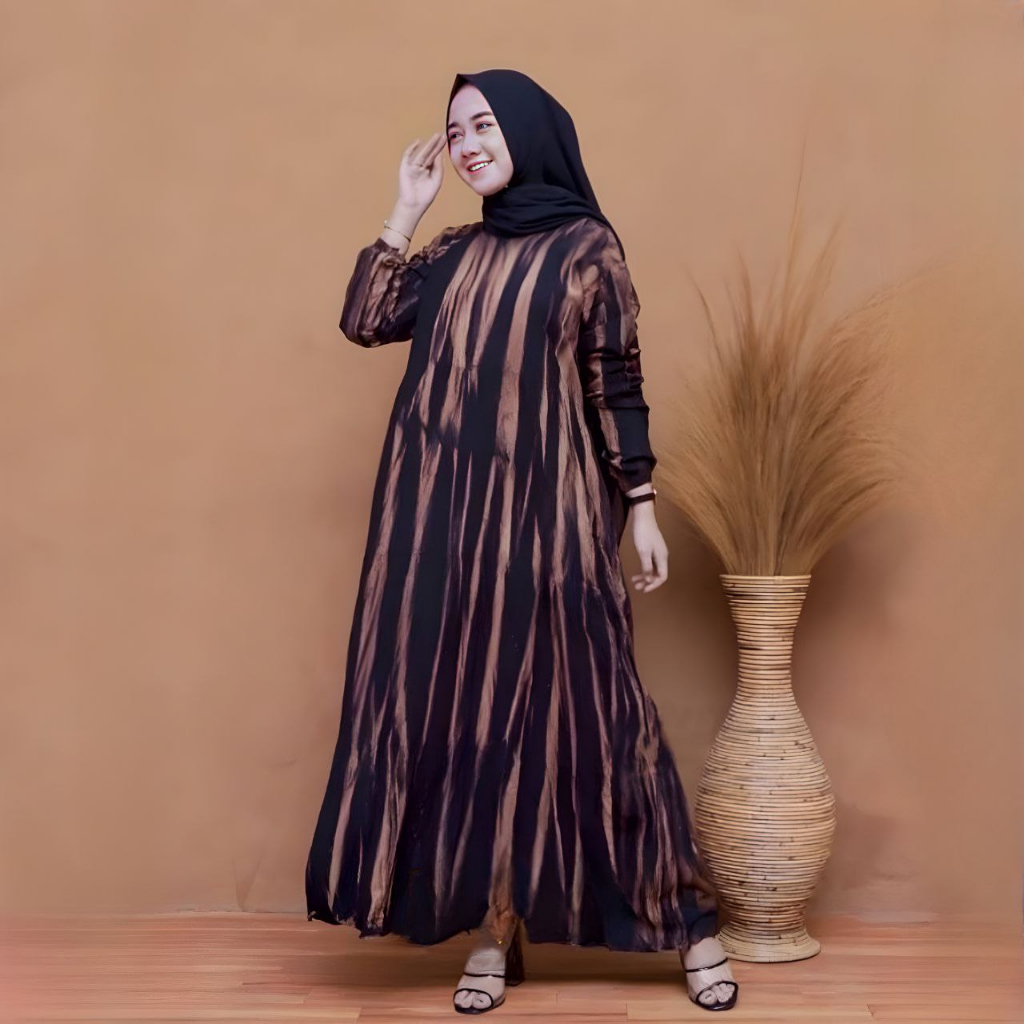 Batikid - Gamis Twill Rayon Cap Malaman Premium Kekinian - Full Salur