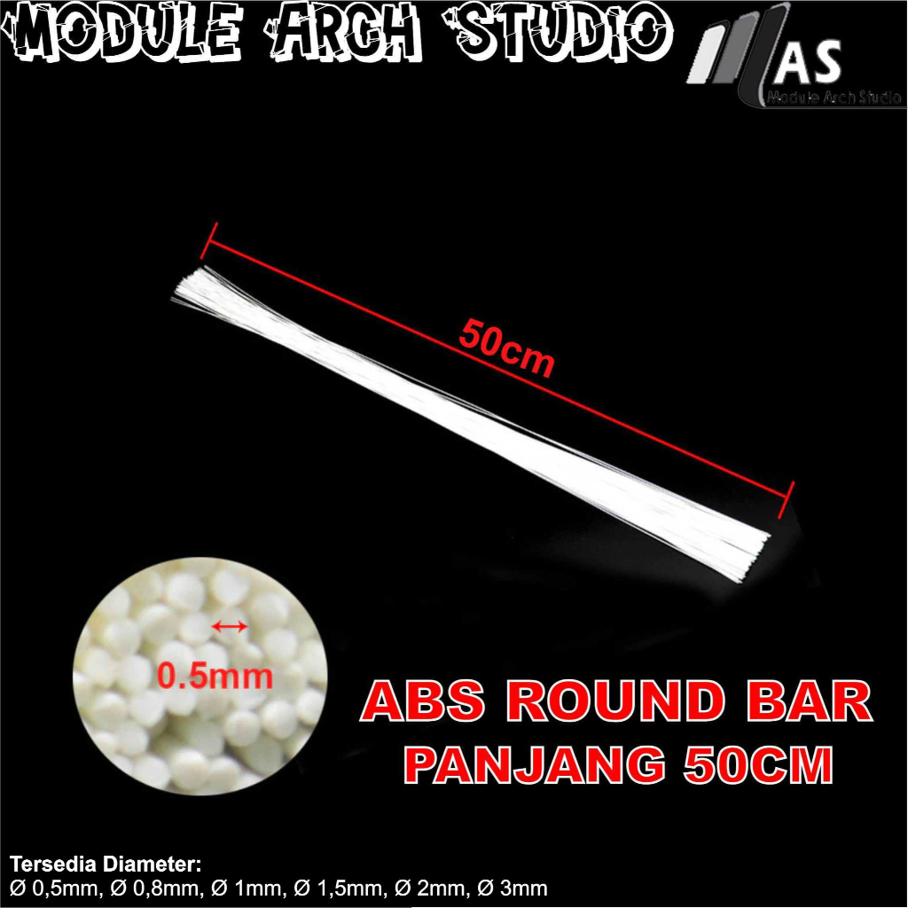 ABS Round Bar - ABS Round Rod - Stick Plastik Padat - Maket Stick