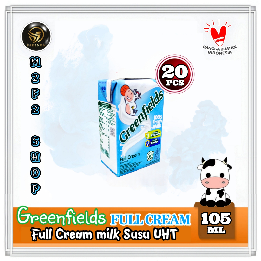 

Greenfields Susu Kotak UHT Full Cream Milk | Plain - 105 ml (Kemasan 20 pcs)