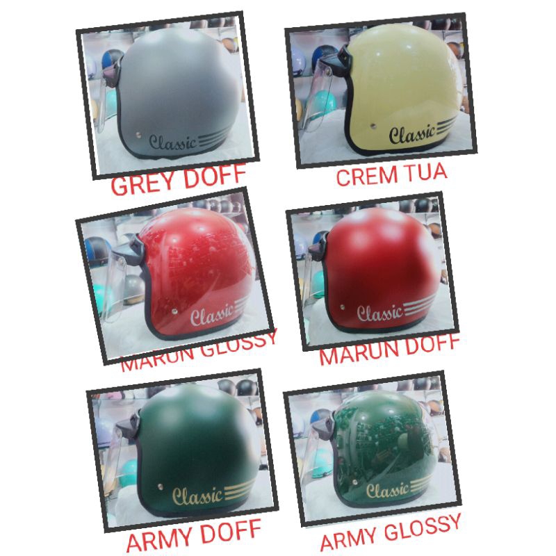 HELM MURAH, HELM HALF FACE,BOGO CLASSIC GAYA RETRO KUALITAS BAGUS TERJAMIN DENGAN UKURAN YG SUPER BI