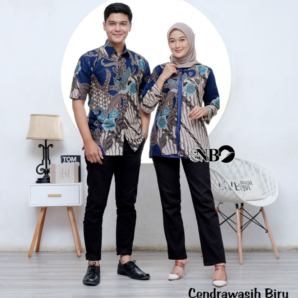 Atasan Batik Couple Wanita Modern Bolero Set Pakaian Sarimbit Blus Batik