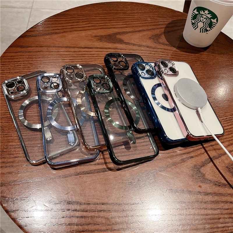 Soft Case Magnetik Support Magsafe Wireless Charging Phone Case Silikon With Ring Lensa Kamera Untuk Iphone 13 Iphone 13 Pro Iphone 13 Pro Max