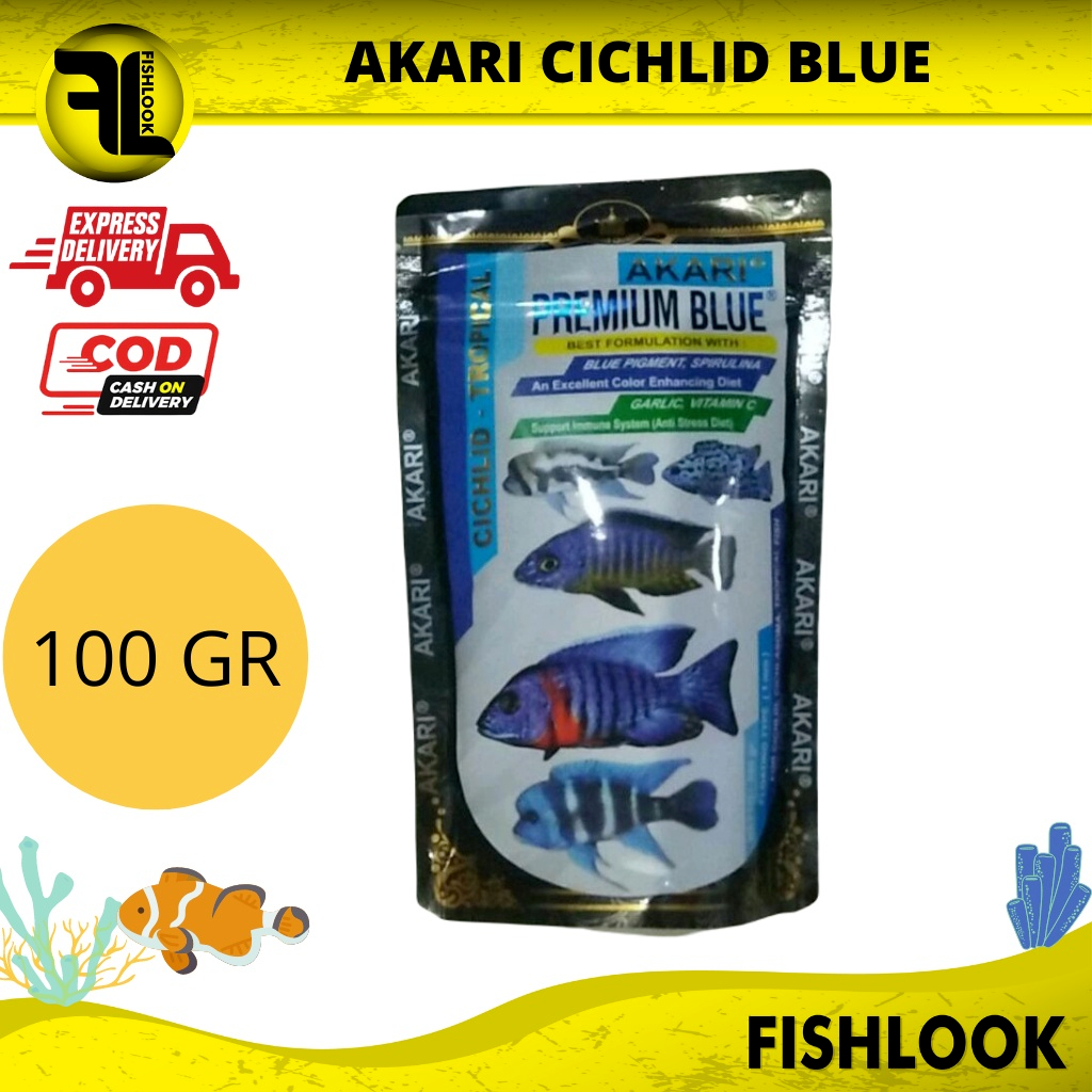 Akari Premium Cichlid Mori Pelet Premium Cichlid Maxxi Blue Red Yellow Predator