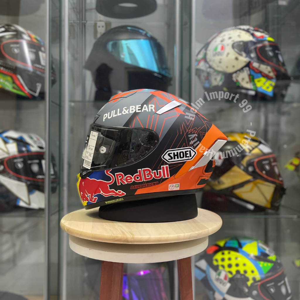 HELM SHOEI X14 BLACK CONCEPT V2 REDBULL BAHAN FRP