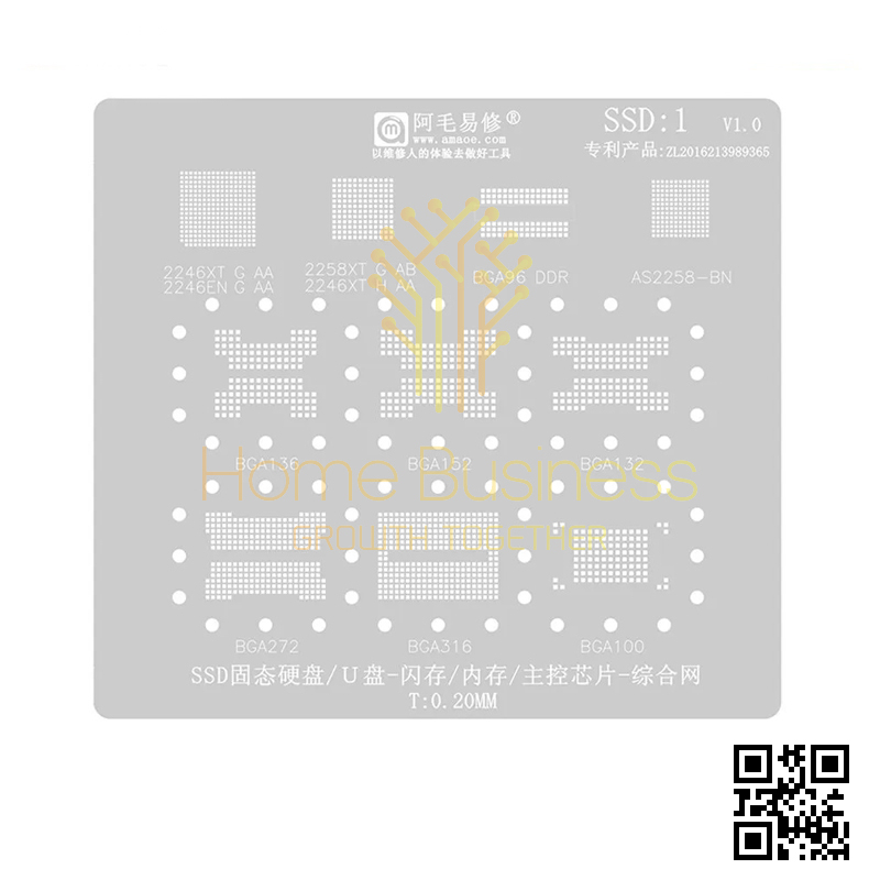 

AMAO Cetakan Stencil Plat SSD1 SSD Solid State Drive Disk BGA 152 132