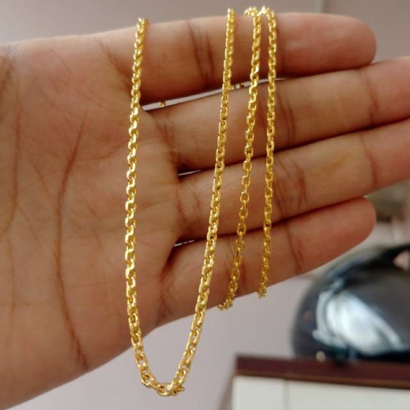 KALUNG RANTAI MEDAN POLOS LAPIS EMAS 24k