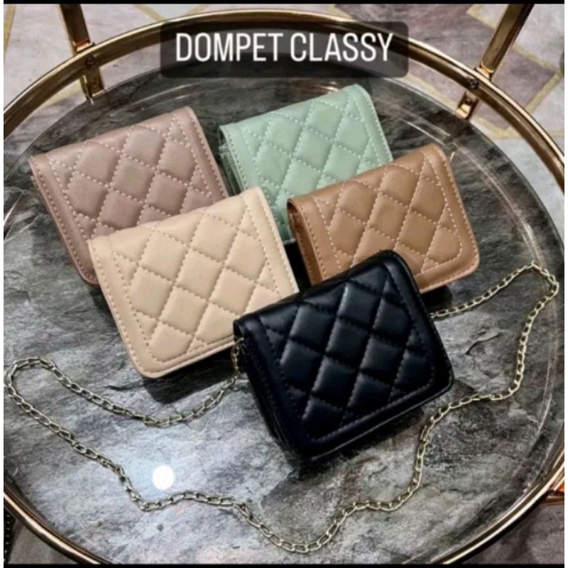 Dompet Selempang Wanita / Dompet Kartu Classy Wanita Tali Rantai