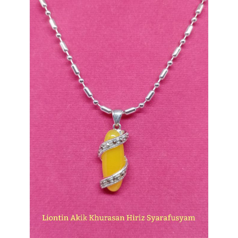 Liontin Perak Batu Akik Khurasan Hiriz Syarafusyam