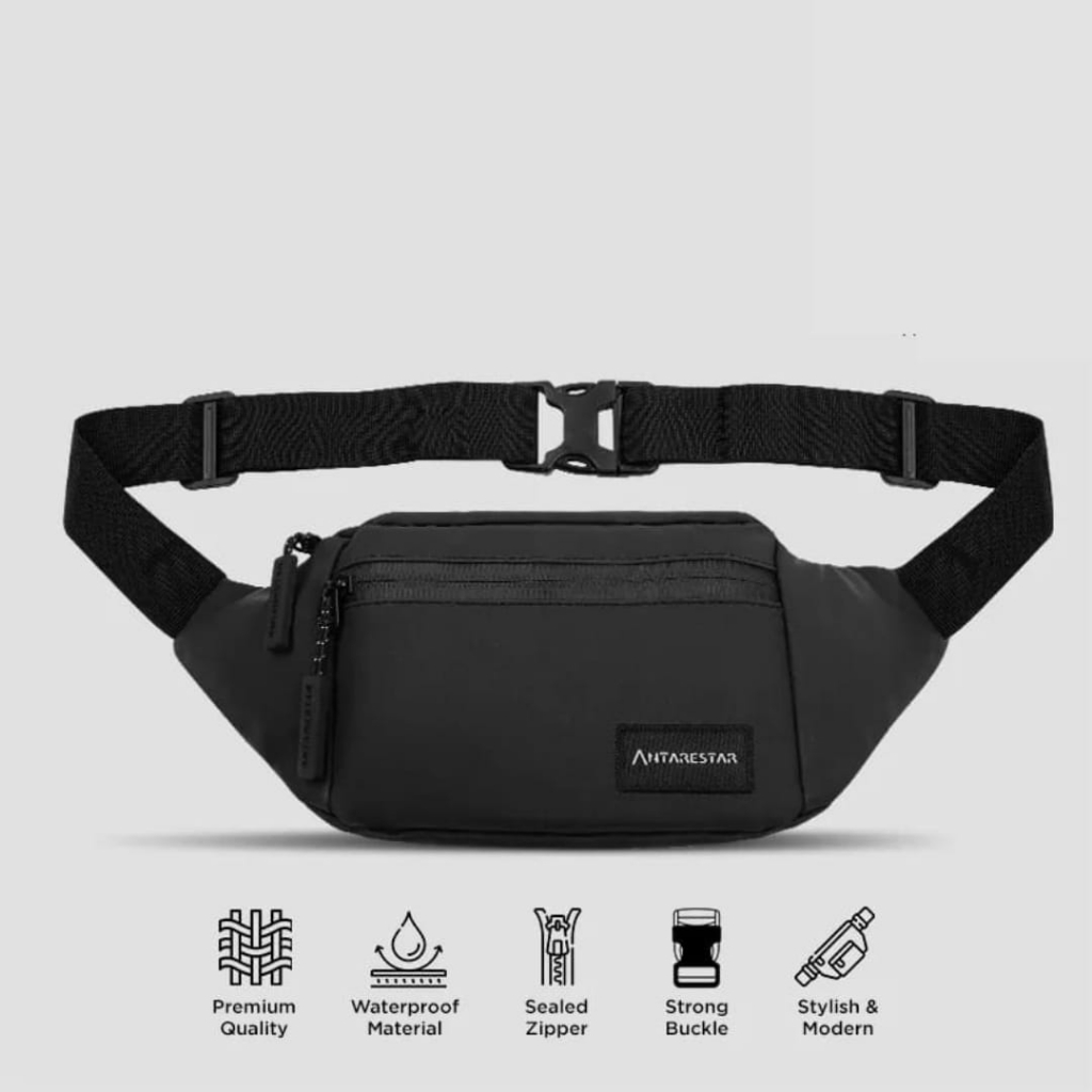 Tas Selempang Slempang Waistbag Pinggang Pria Cowok Distro Anti Air Waterproof Kecil R11